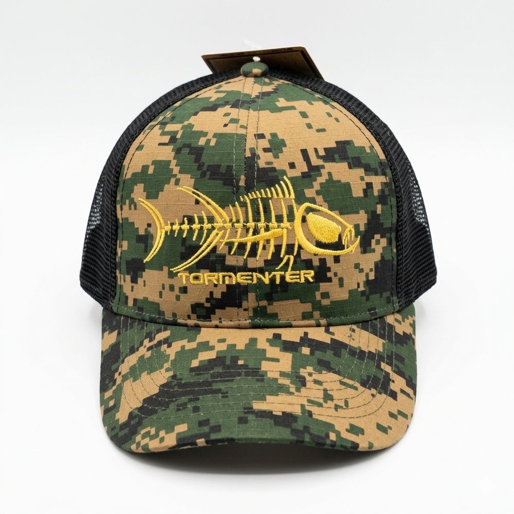 Tormenter Ocean Fishing Forest Camo Trucker Hat/Cap Adjustable Green/Black